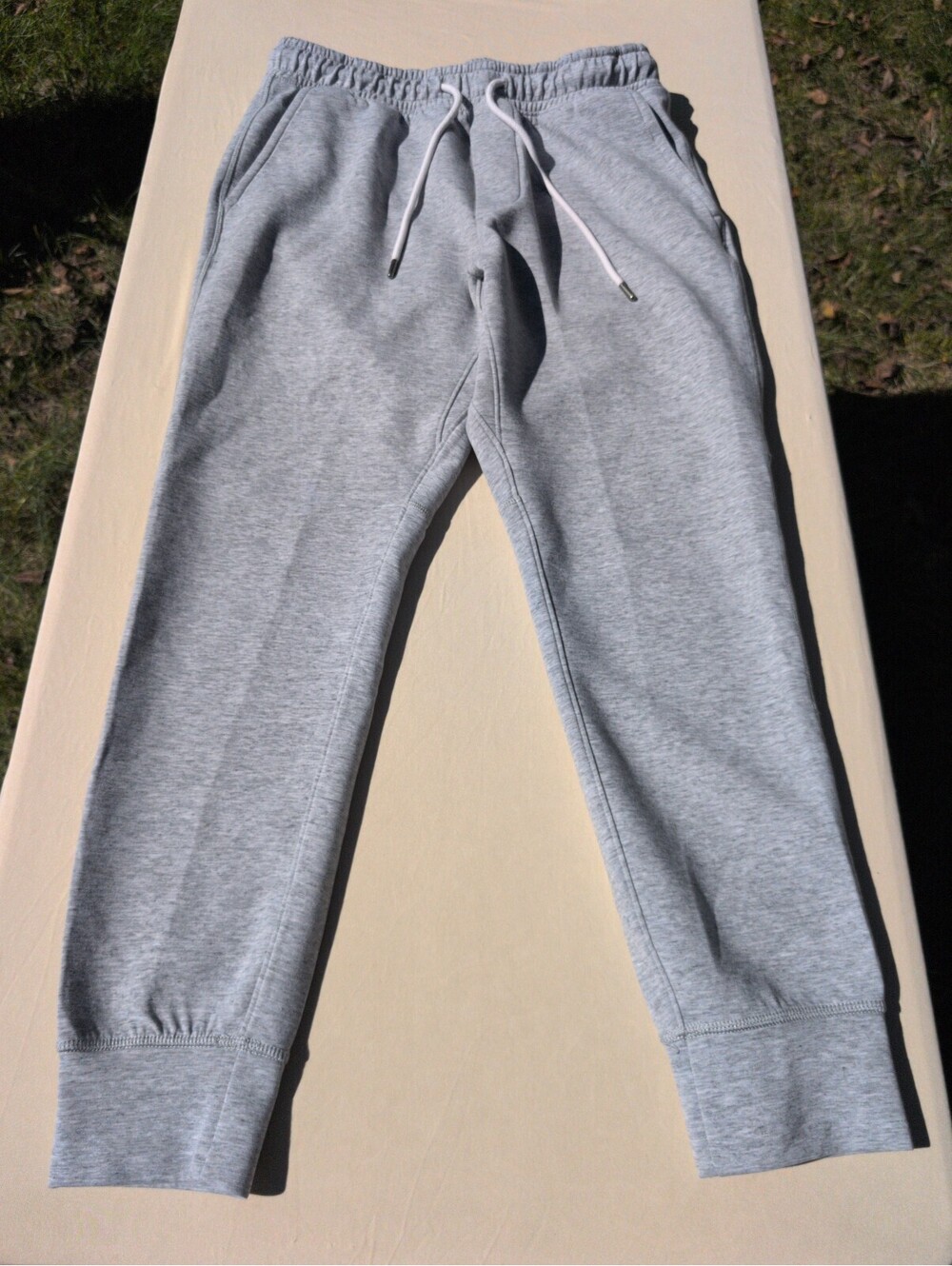 American Eagle Joggers Mens Medium Light Gray Jogger Pants Tapered Drawstring